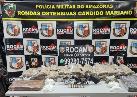 Homem é preso com armas, munições e drogas em casa de Manaus 