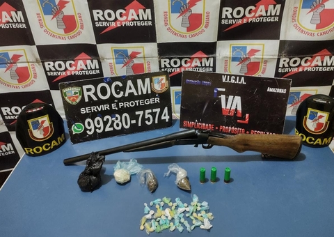Dupla é presa pela Rocam guardando armas e droga no Amazonas