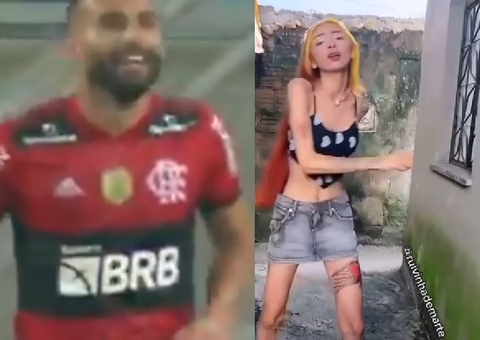 Thiago Maia sela vitória do Fla com dancinha de influencer de Manaus, Ruivinha de Marte
