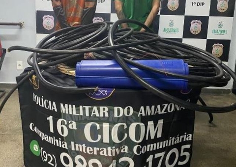 Falsos funcionários de empresa de telefonia são flagrados furtando fiação no Aleixo