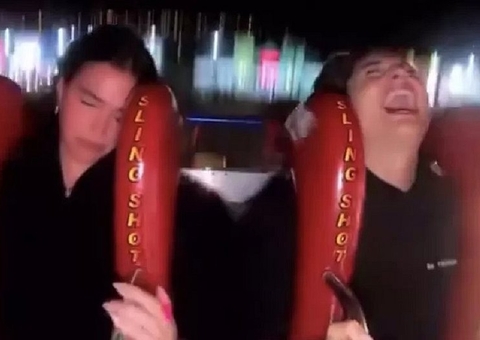 Bruna Marquezine 'desmaia' em brinquedo com Sasha na Disney; vídeo