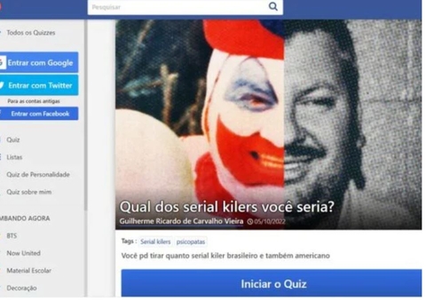 Aluno que atacou escola fez quiz sobre assassinos e formas de matar: "Estupraria e mataria"