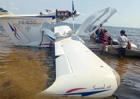 Avião cai no Rio Andirá em Barreirinha; confira imagens