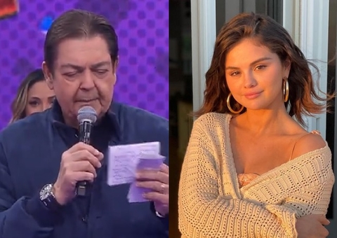 Faustão cai em pegadinha e manda beijo de aniversário para Selena Gomez na Band