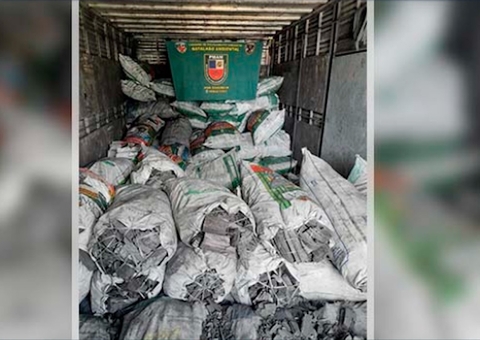 Caminhão transportando carvão ilegal é apreendido em Manaus