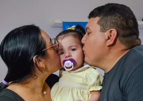 Paciente da primeira cirurgia cardíaca por teleorientação, bebê recebe alta em Manaus