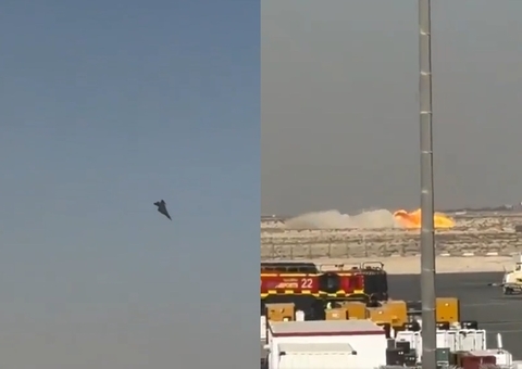 Avião cai e mata piloto durante show aéreo em Dubai; vídeo