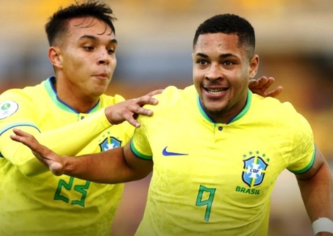 Brasil vence Equador com show de Vitor Roque no Sul-Americano Sub-20