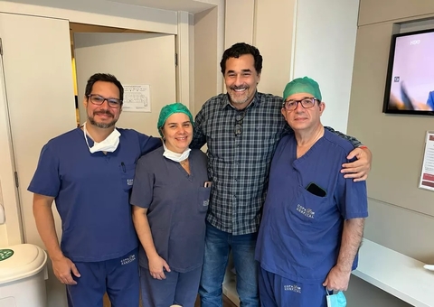 Luciano Szafir recebe alta após retirada de bolsa de colostomia