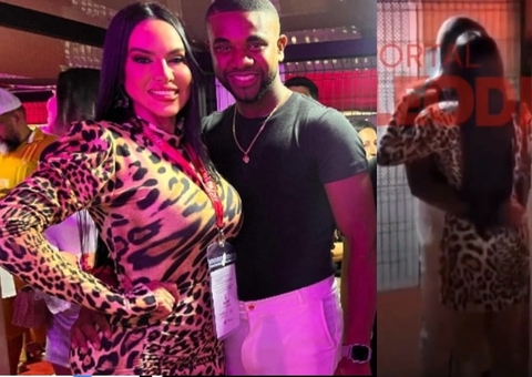 Davi Brito e dançarina do Boi Garantido trocam beijos em Parintins; vídeo