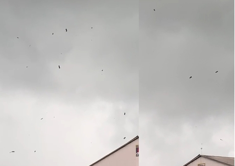 Público do 'Domingo Aéreo' registra telhados voando durante temporal; vídeo