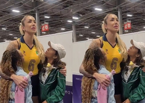 Rebeca Andrade e Rayssa Leal consolam Thaísa do vôlei após derrota para os EUA