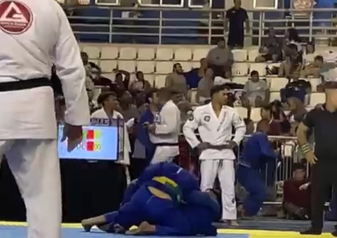 Vídeo mostra campeonato de jiu-jitsu sendo interrompido por tiroteio e morte de atleta em Manaus