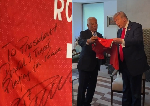 Cristiano Ronaldo faz apelo por paz ao autografar camisa para Trump