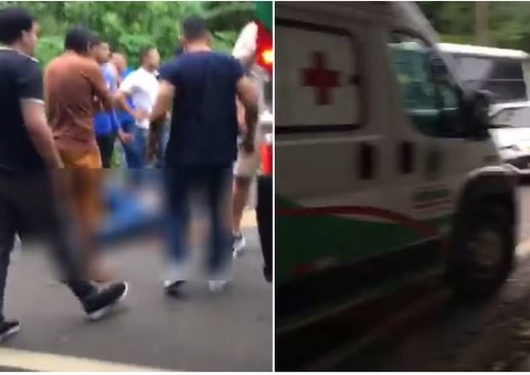 Homem sofre acidente de moto e é atropelado por PM enquanto recebia atendimento; vídeo