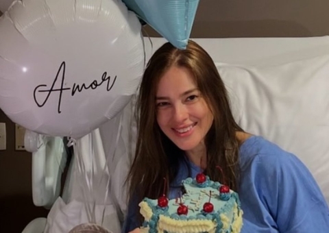 De muletas, mulher de Rodrigo Faro mostra cicatrizes após remoção de tumor da perna; vídeo