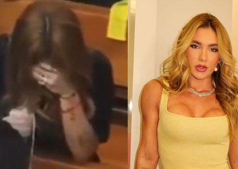 Virginia Fonseca é cercada por multidão durante oração na igreja; vídeo