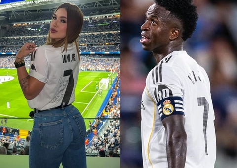 Virginia e Vini Jr. são flagrados deixando estádio em Madrid; vídeo