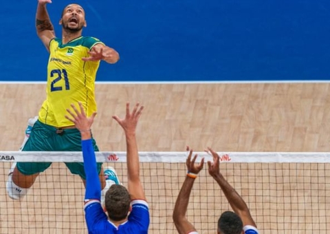 Brasil domina partida e vence França na Liga das Nações de vôlei masculino