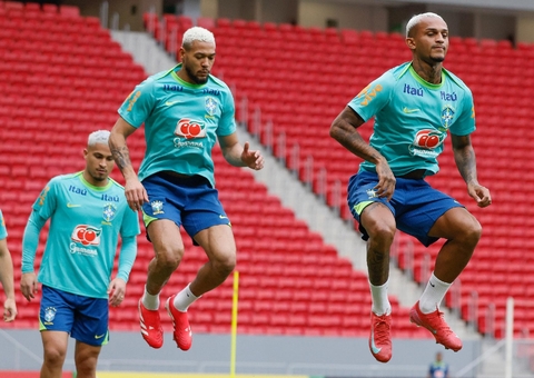 Wesley e Savinho treinam como titulares, e seleção tem seis mudanças