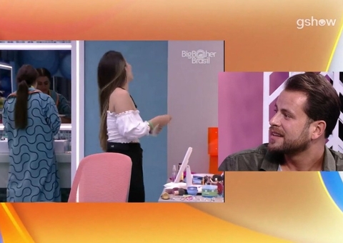 Gustavo reage ao assistir Laís combinando 'beijo estratégico' para escapar do paredão
