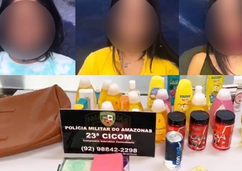 Mulheres são presas suspeitas de furtar drogaria em Manaus