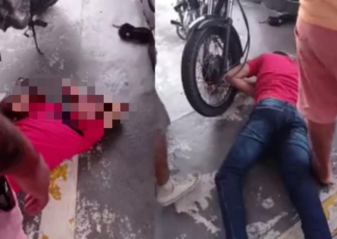 Suspeito de assalto é espancado em Manaus após ficar sem gasolina na moto