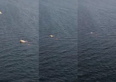 Novas imagens mostram naufrágio de lancha na Ponta Negra