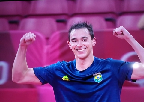 No tênis, Hugo Calderano leva Brasil pela 1ª vez para quartas de final