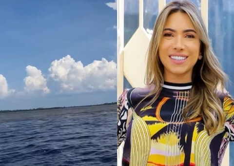 Patrícia Abravanel visita Manaus e curte passeio de lancha no encontro das águas