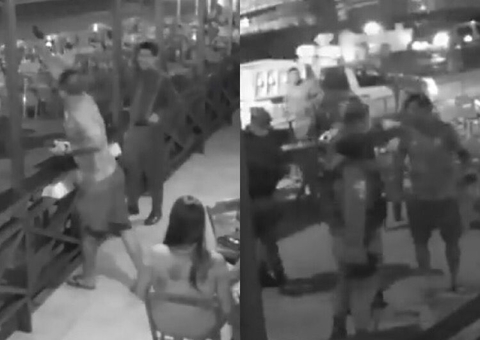 Novo vídeo mostra militar armado assustando clientes e sendo detido pela PM em Manaus