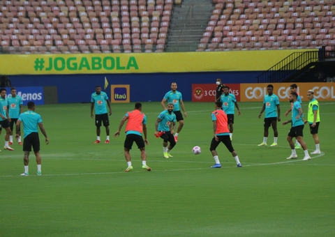 Veja fotos do último treino da seleção brasileira na Arena da Amazônia