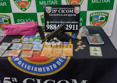 Com drogas, arma e munições, homem acaba preso em comunidade de Manaus