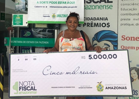 Sorteio da Nota Fiscal Amazonense acontece dia 15 de dezembro