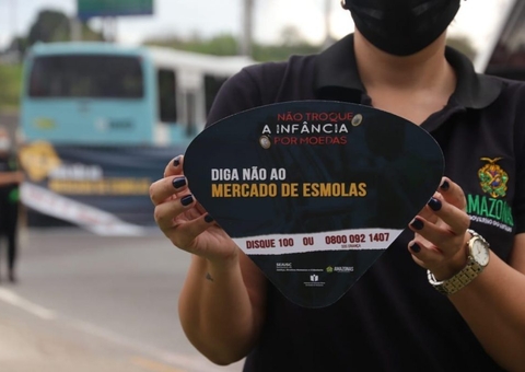 Campanha faz alerta para crime do uso de crianças para mendicância em Manaus
