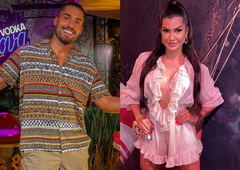 Bil Araújo e Marina Ferrari trocam beijos em festa de Carlinhos Maia 