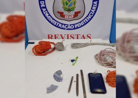 Celulares e armas caseiras são apreendidos durante revista em unidade prisional no Amazonas
