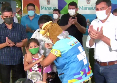 Menina de 6 anos é a primeira criança vacinada contra covid-19 em Manaus
