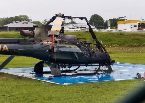 Helicóptero do Ibama é destruído durante incêndio criminoso em Manaus; vídeo