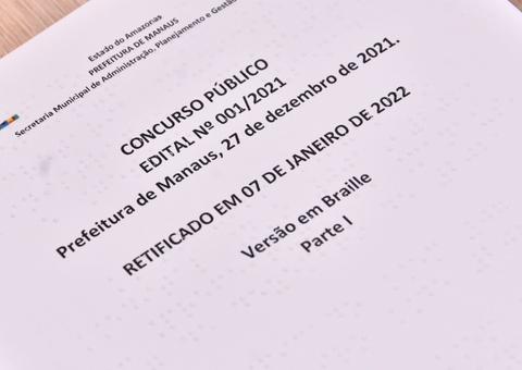 Edital do concurso da Semsa em braille é disponibilizado em Manaus