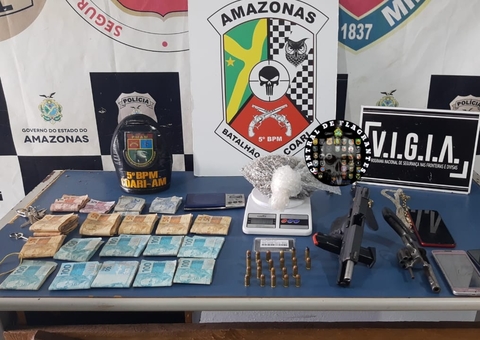 Trio é preso com armas, drogas e mais de R$ 14 mil no Amazonas