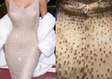 Vestido de Marilyn Monroe fica danificado após ser usado por Kardashian no Met Gala