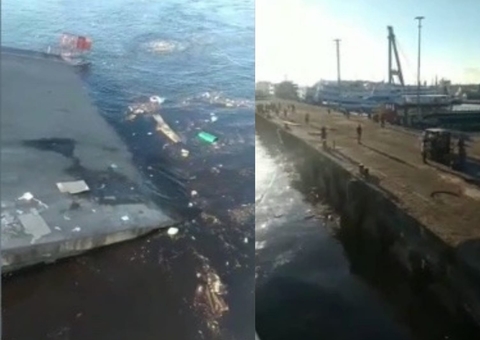 Sabotagem no Porto de Manaus: tampas de bóias são roubadas e estrutura afunda; vídeo