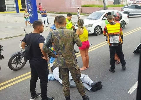 Vídeo: Acidente de trânsito deixa motoqueiro ferido em avenida de Manaus