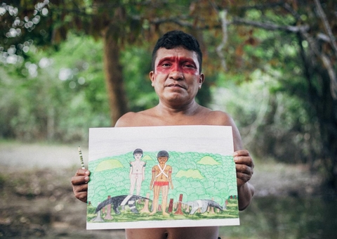 Obras de artista Yanomami estão em exposição no Masp, em São Paulo