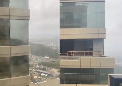 'Prédio de Neymar' balança durante ventania de ciclone em SC; vídeo