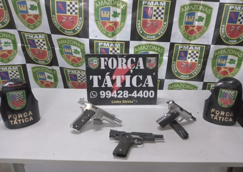 Homem é preso ao ser flagrado com armas em área vermelha em Manaus