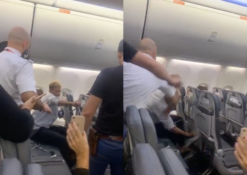 Passageiro descontrolado quebra poltronas de avião e acaba preso pela PF; vídeo