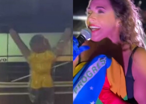 Daniela Mercury reproduz meme de 'bolsonarista pendurado' em trio elétrico e zoa