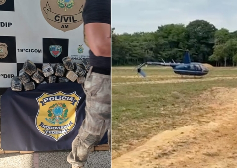 Vídeo mostra homem fugindo após helicóptero com 230 kg de drogas pousar no Amazonas
